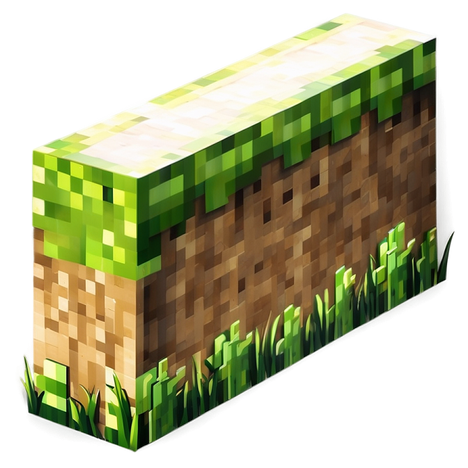 an illustration of a block in the grass