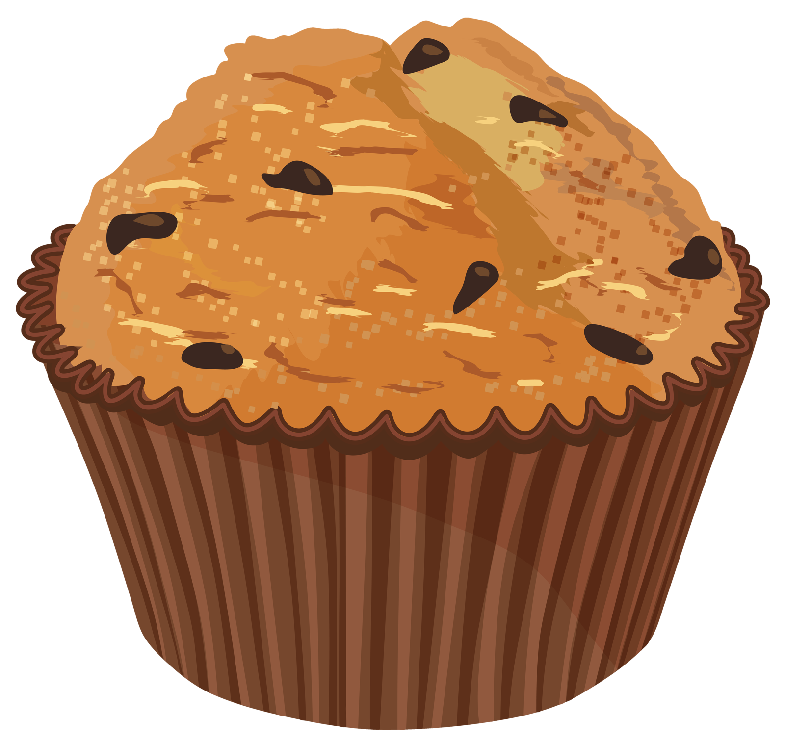a cupcake with chocolate chips on top