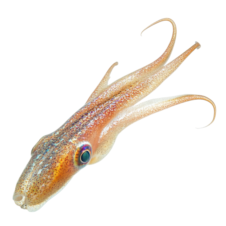 an image of a squid with long tentacles