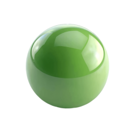a green sphere on a white background