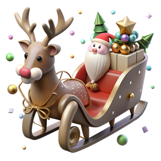 santa and his reindeer sled