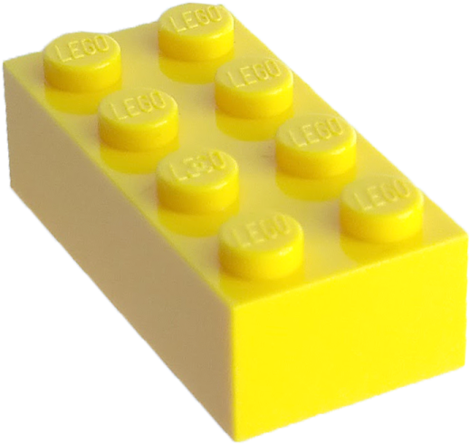 a yellow lego block