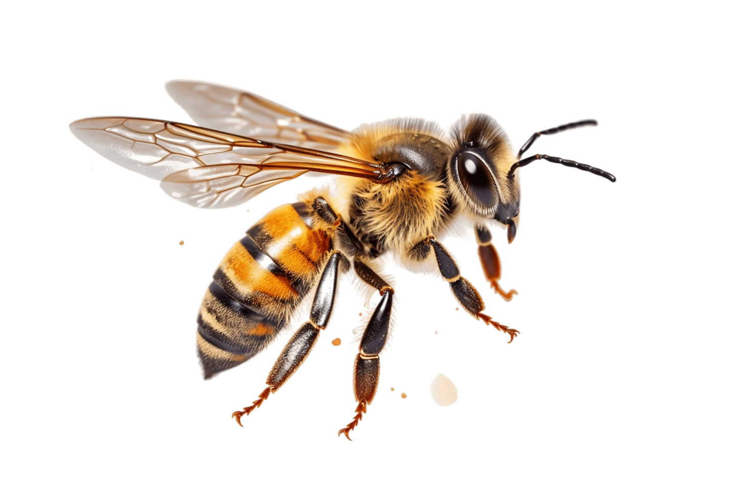 a bee on a white background