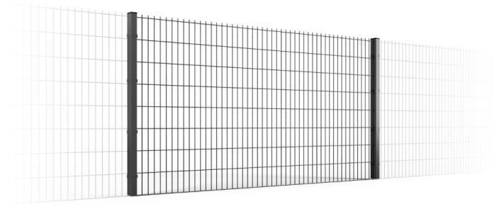 a black steel fence on a white background