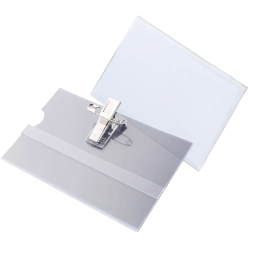 a white binder with a clip on top