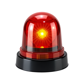 a red light on a white background