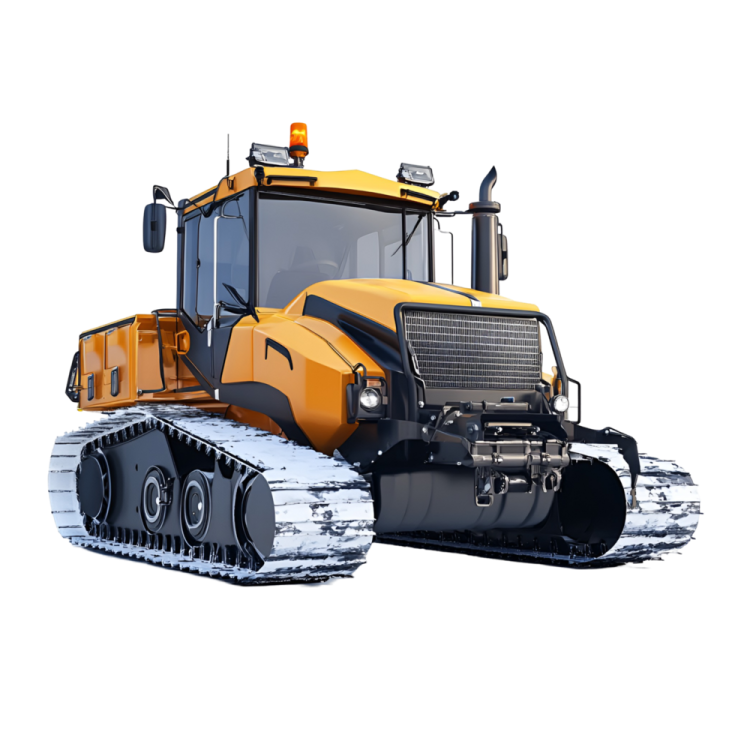 a snow pling machine on white background