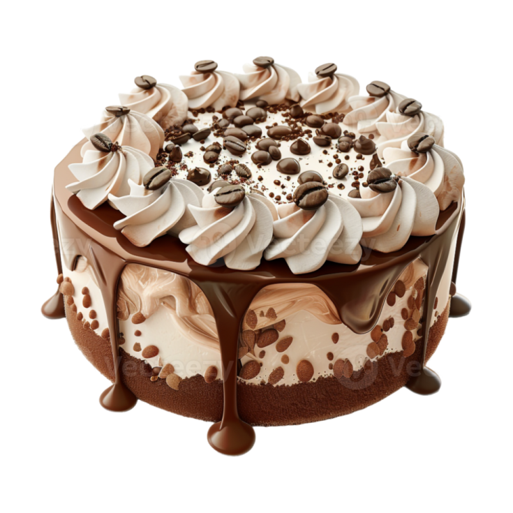 a cake with chocolate and whipped cream on top