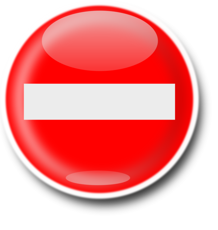 a red button with a white stripe on it
