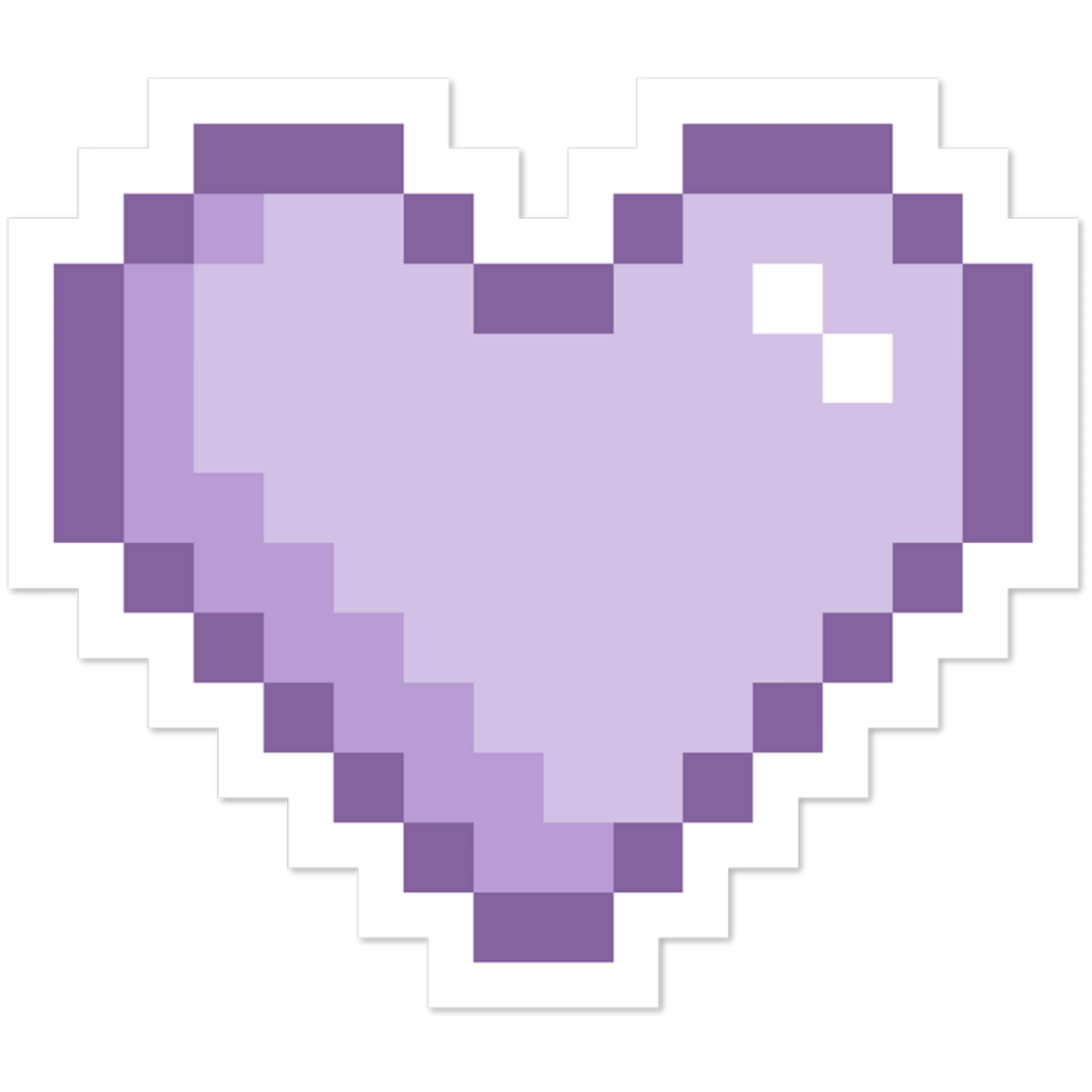 a pixel heart sticker