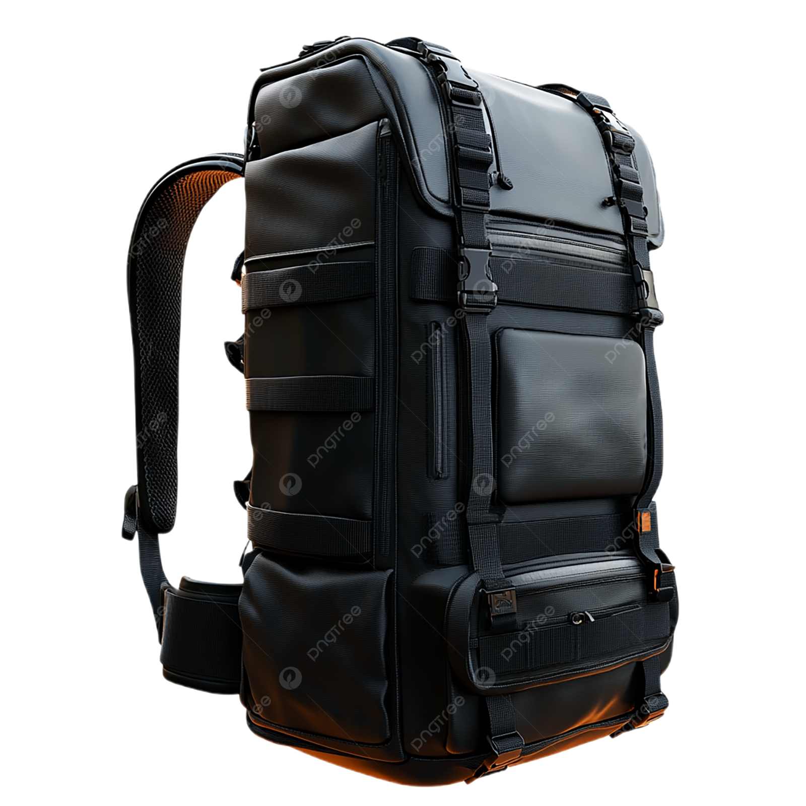 a black backpack on a white background