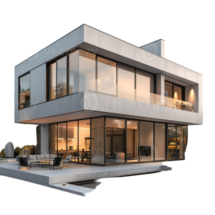 a 3d rendering of a modern house