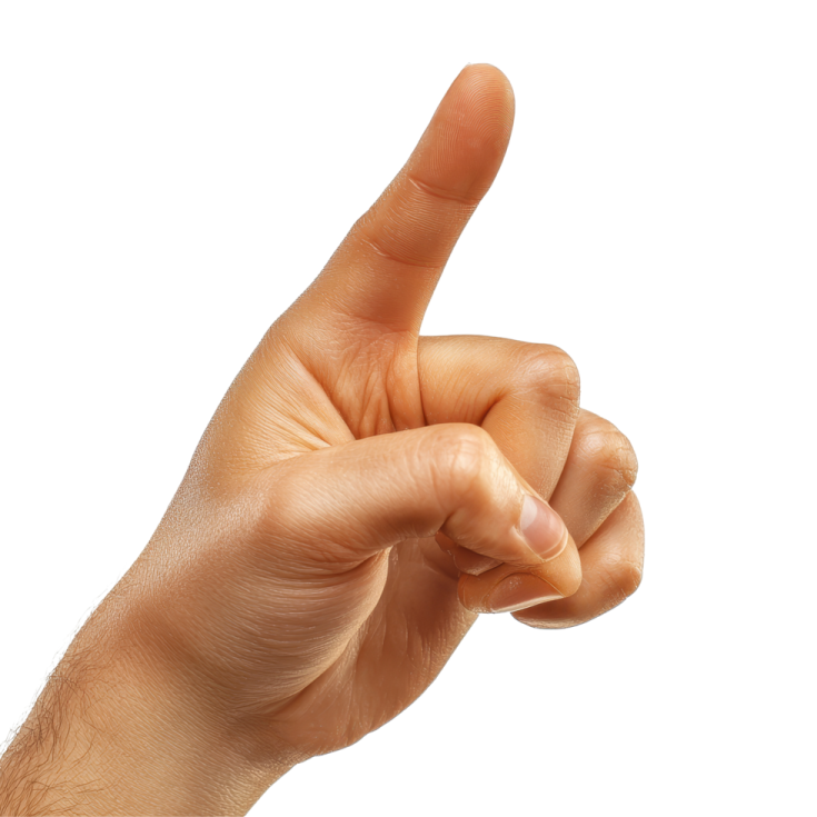 a person's hand is pointing at the camera