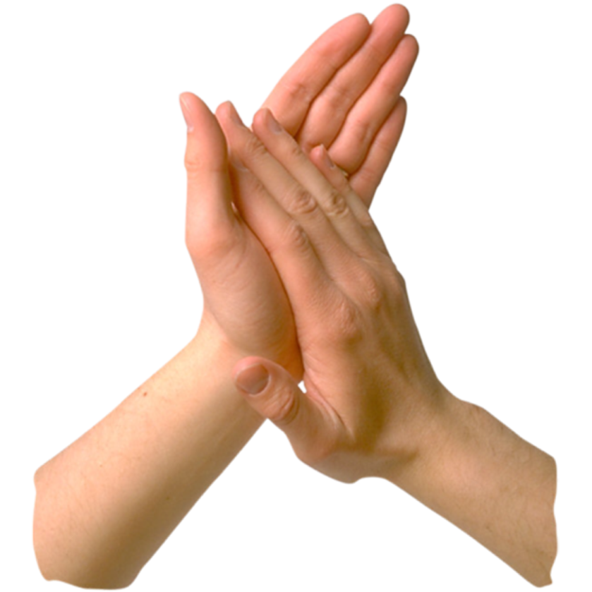 a person's hands in the air