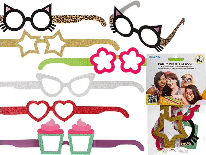 a set of cat ears, glasses and bow