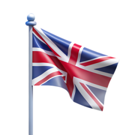 a british flag flying in the wind