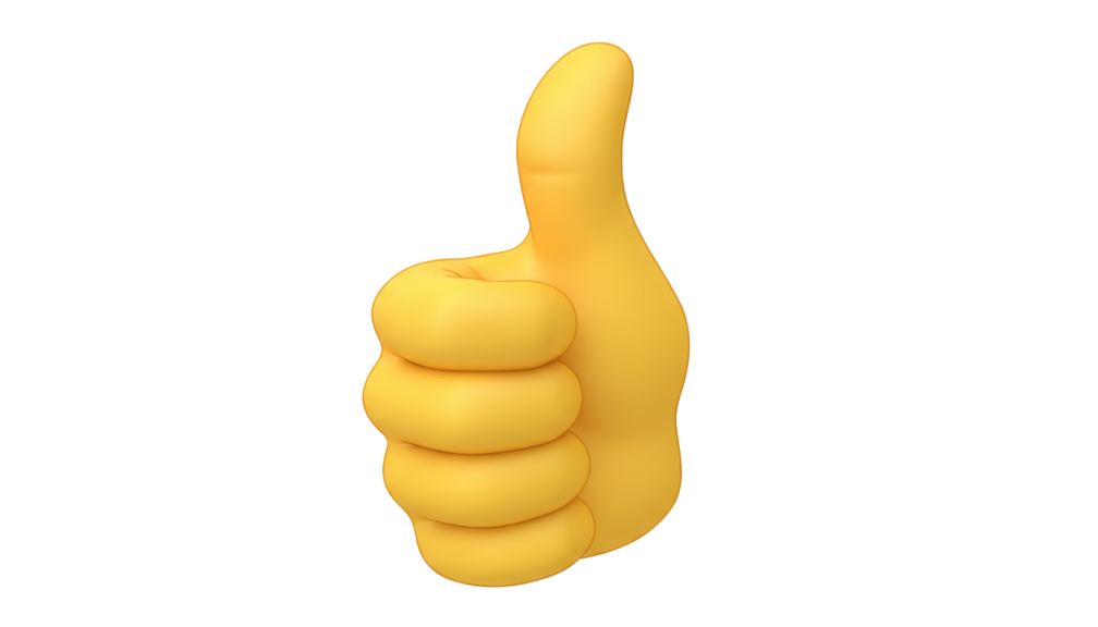 the thumb is yellow