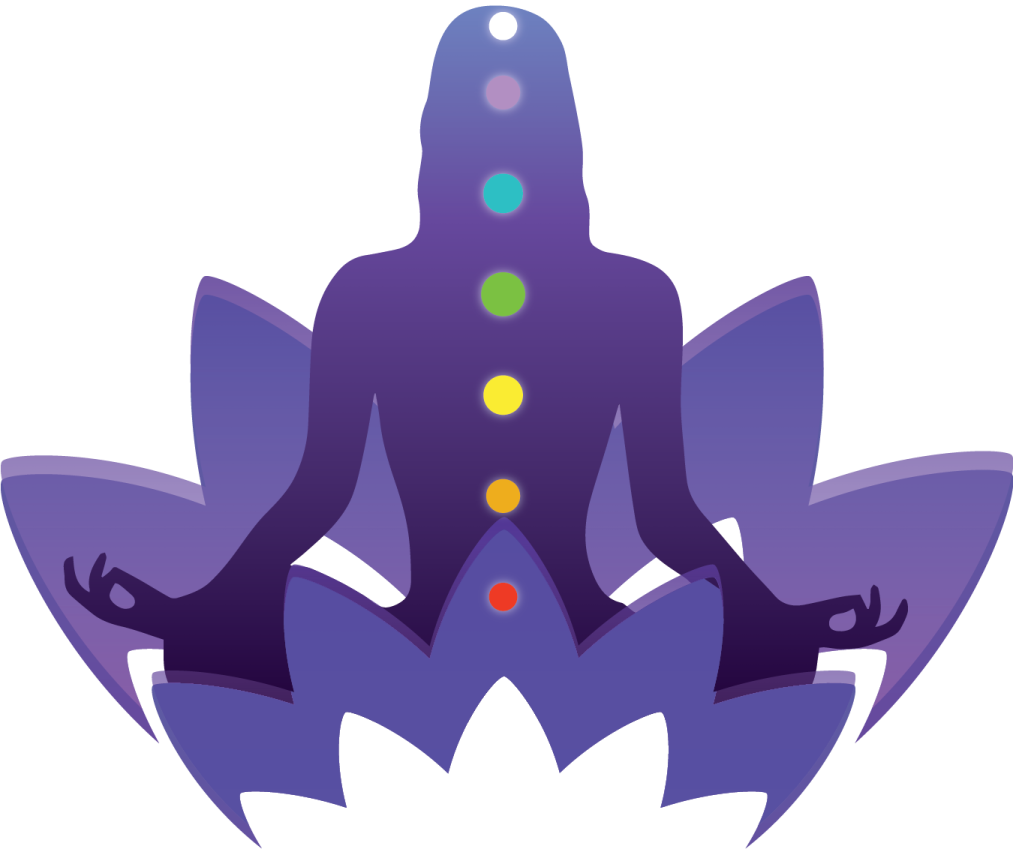 a silhouette of a person sitting in the lotus position