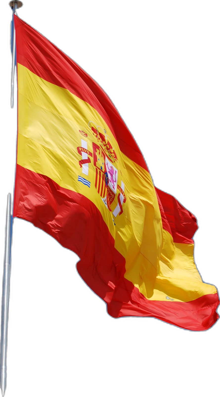 a spanish flag flying in the wind