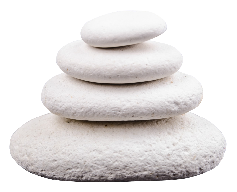 a stack of white rocks on a white background
