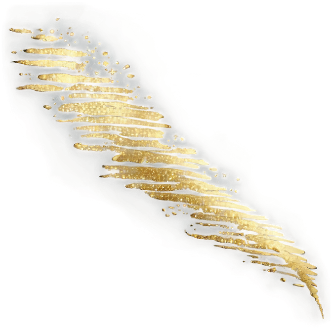 a gold leaf on a white background