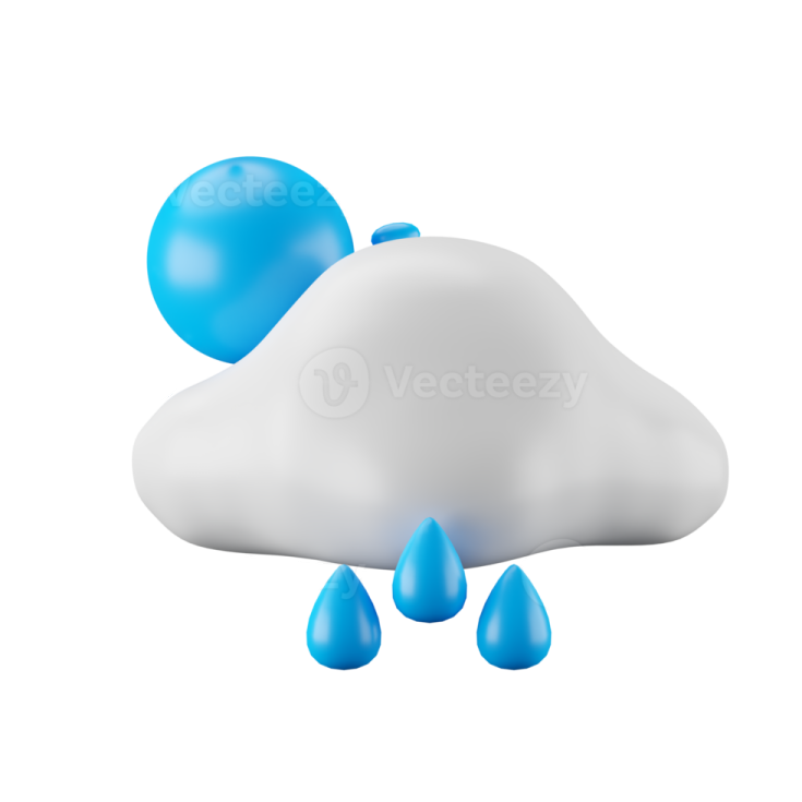 a blue and white cloud with rain drops