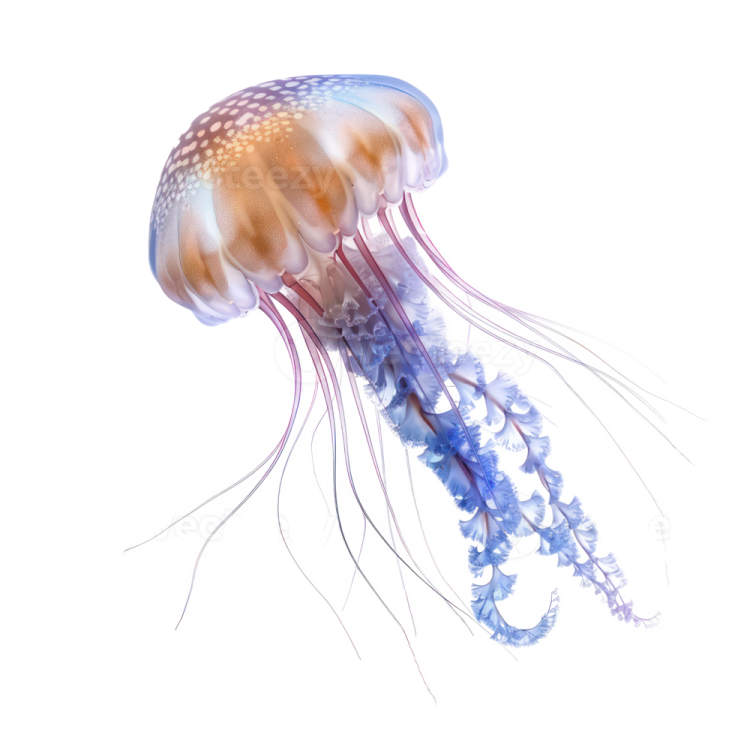 a jellyfish on a white background