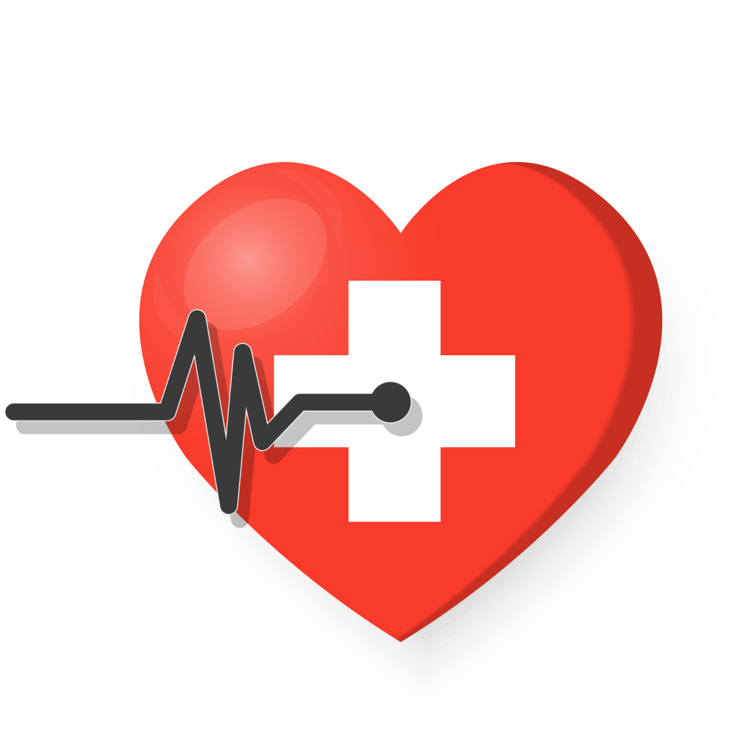 a red heart with a stel in the middle