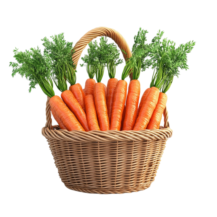 bunch of carrots in basket