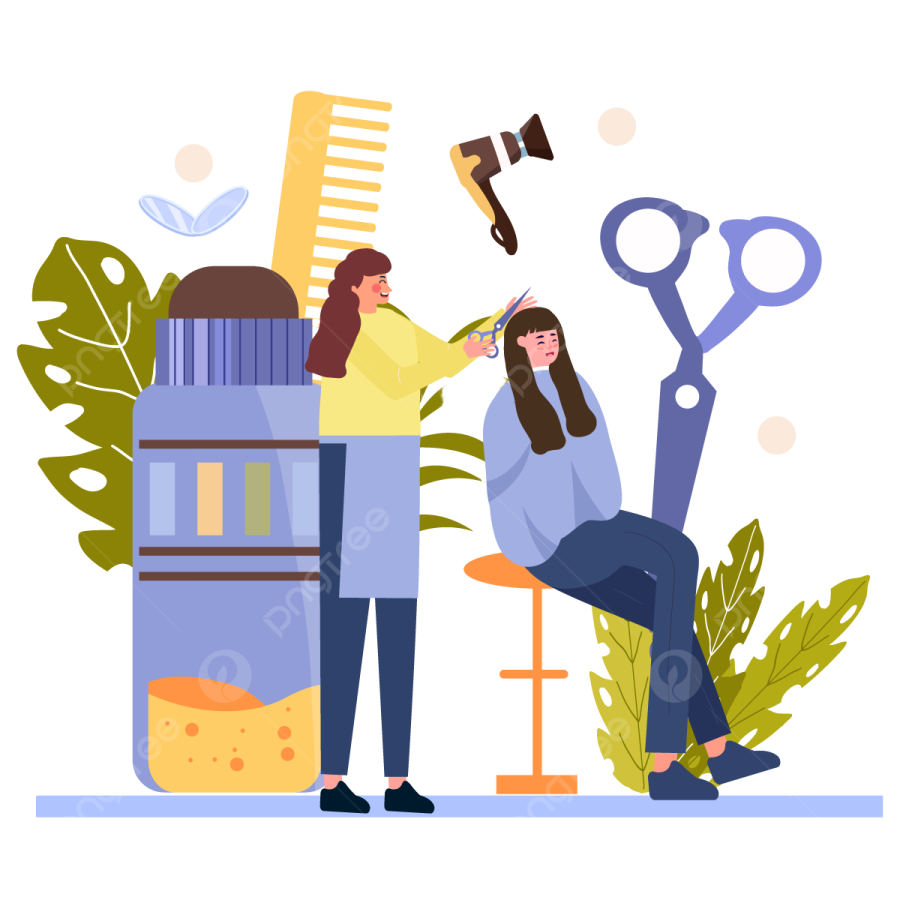 a woman sitting on a stool next to a pile of tools