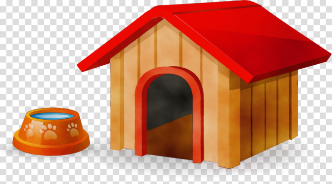 a dog house with a bowl of food