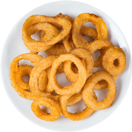 a plate of onion rings