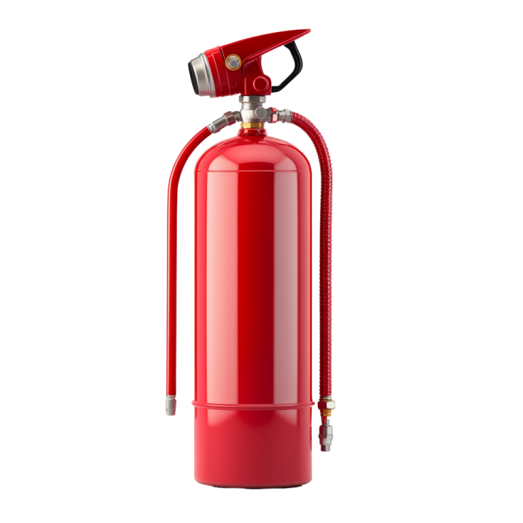 a red fire exor on a white background