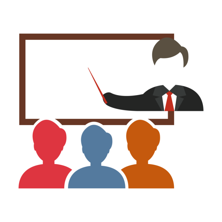 a person in front of a blackboard