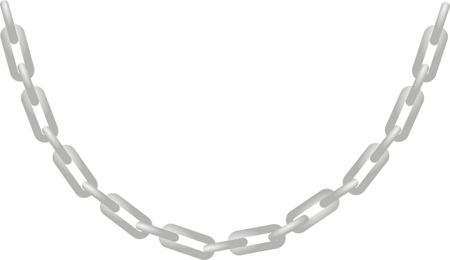 a white necklace with links on it