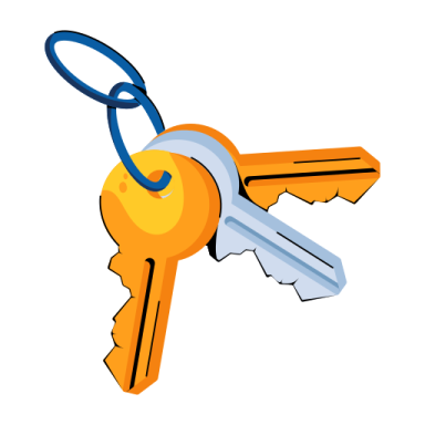 a bunch of keys on a white background
