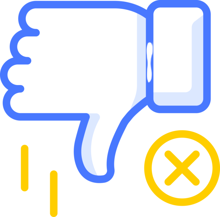 a thumbs up icon in blue and yellow