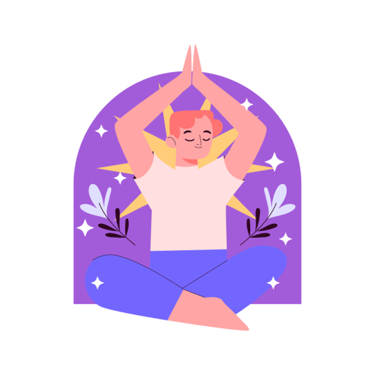 a woman sitting in the middle of a yoga pose