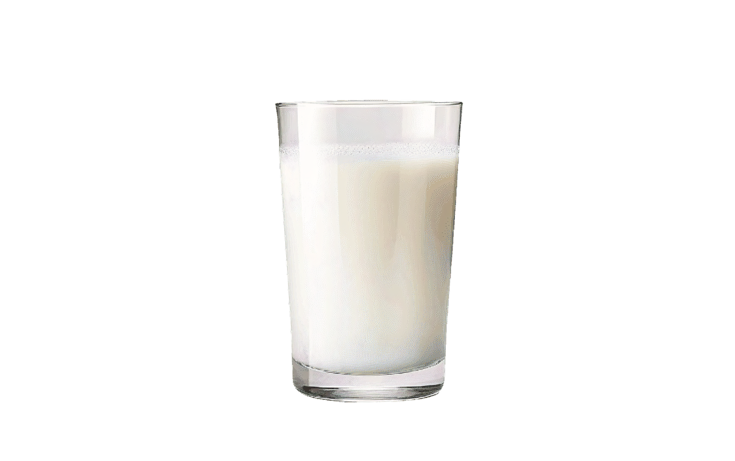 a glass of milk on a white background