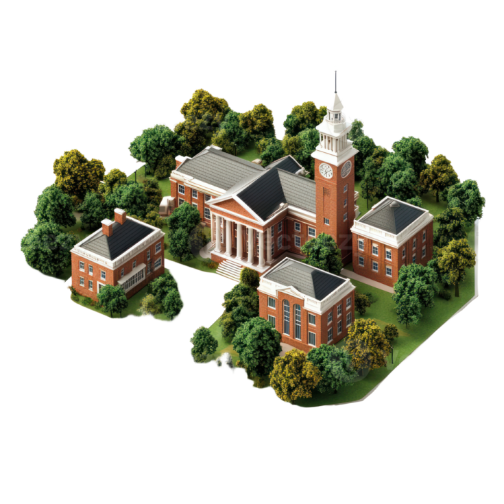 a 3d model of a school building