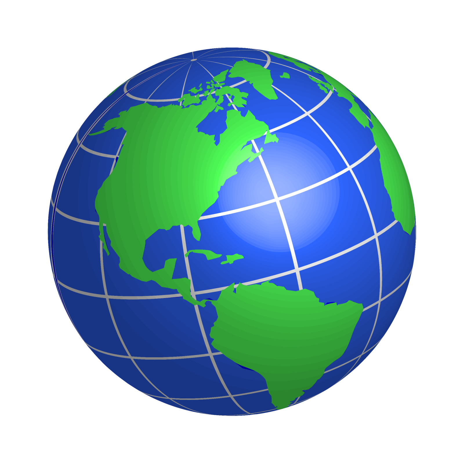 a blue and green globe on a white background