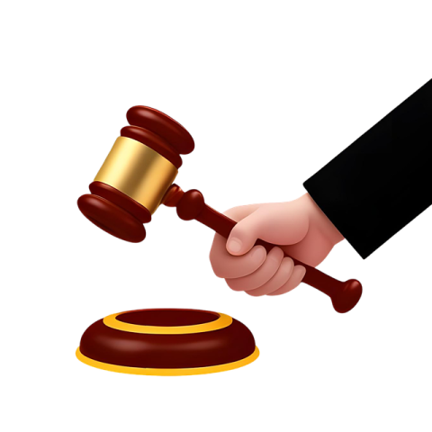 a judge's hand holding a gavette