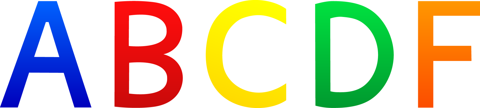a colorful alphabet with the word abc off