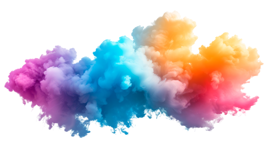 colorful smoke on white background