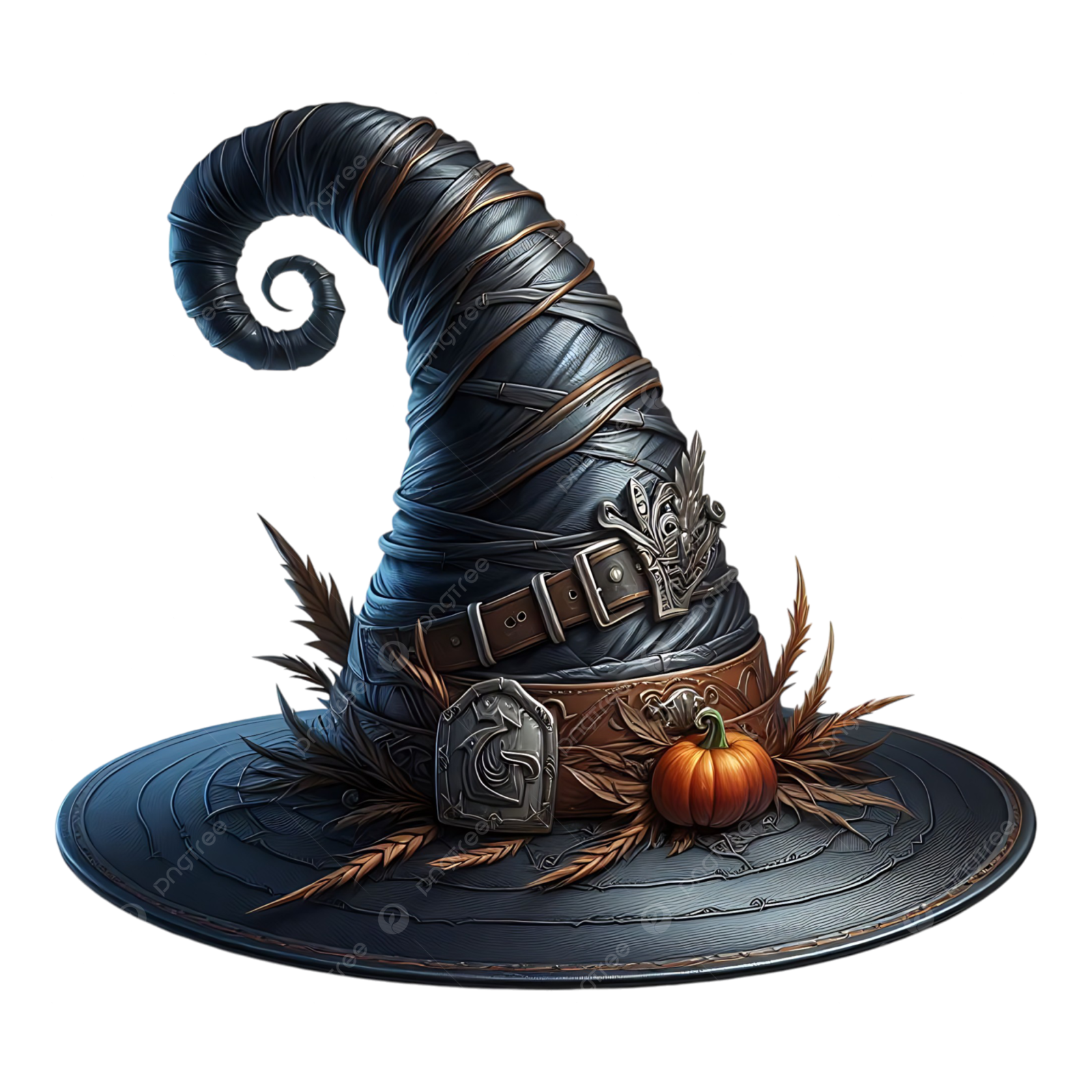 a witch's hat with a pumpkin on it