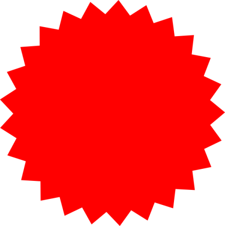 a red circle with a white background