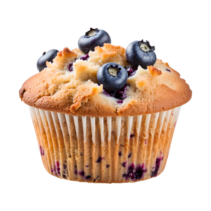 a muffin with blueberries on top