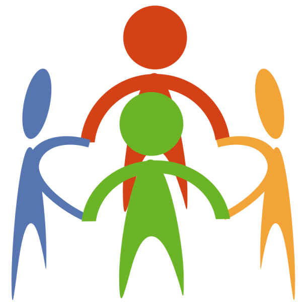 a group of people holding hands