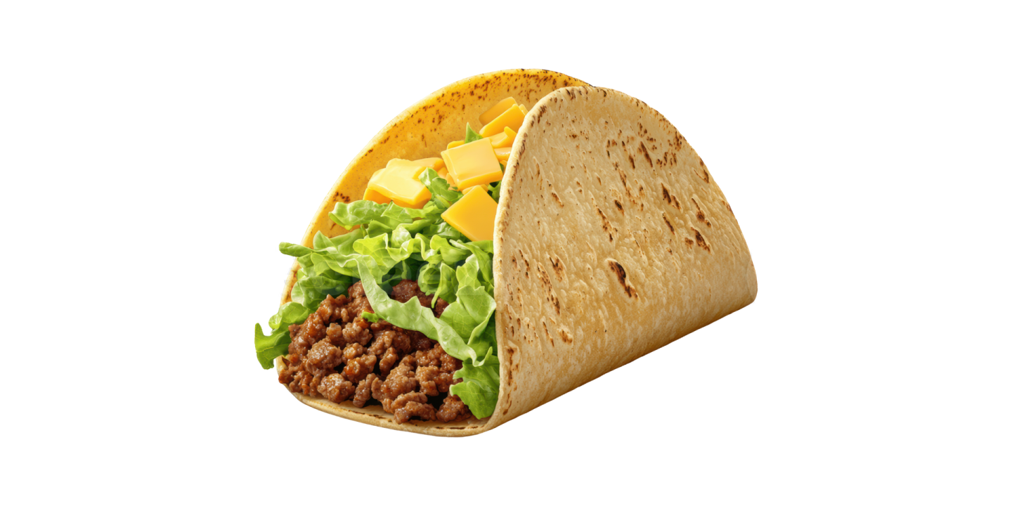 a taco toro filled with meat and vegetables