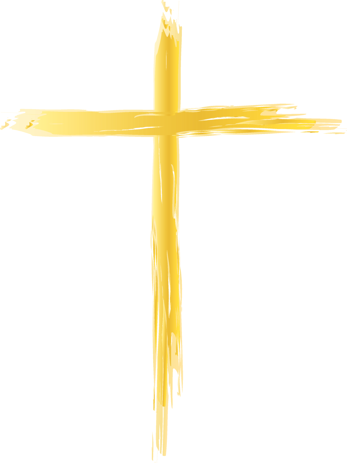 a yellow cross on a white background